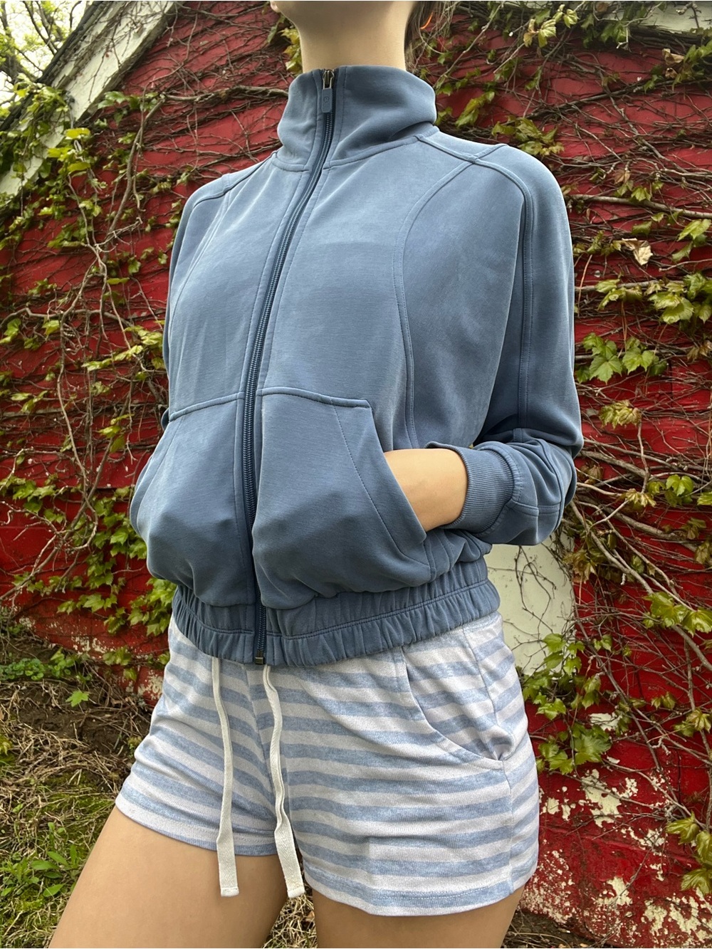 lululemon athletica Dusty Blue Full-Zip Track Jacket